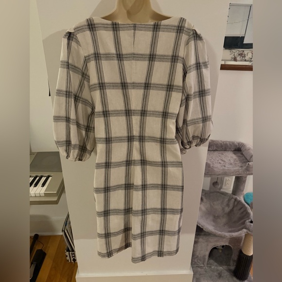 Free People Ivory and Charcoal Checkered Dress - Picture 3 of 8